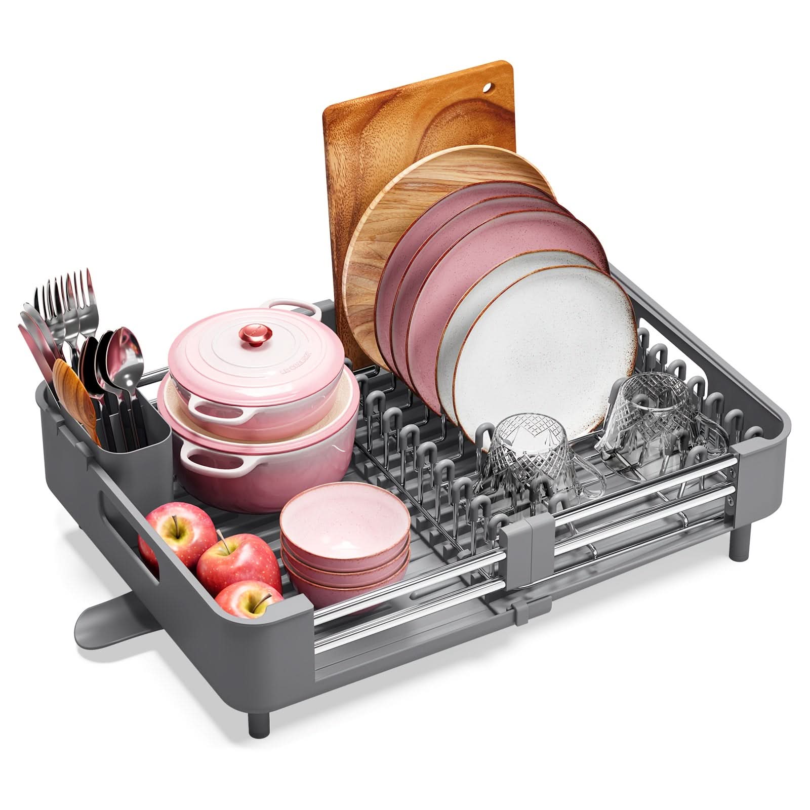 EXTENDNEST – Expandable Dish Rack with Drainage Spout