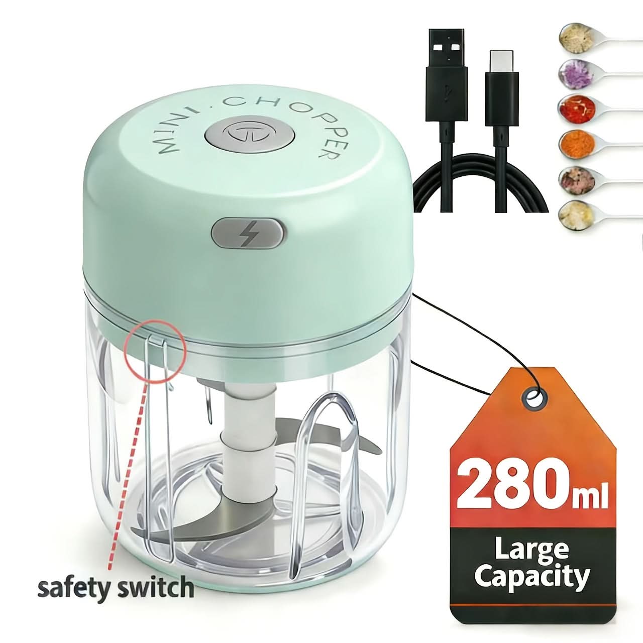 CHOPTRON – Electric USB Rechargeable Mini Food Chopper