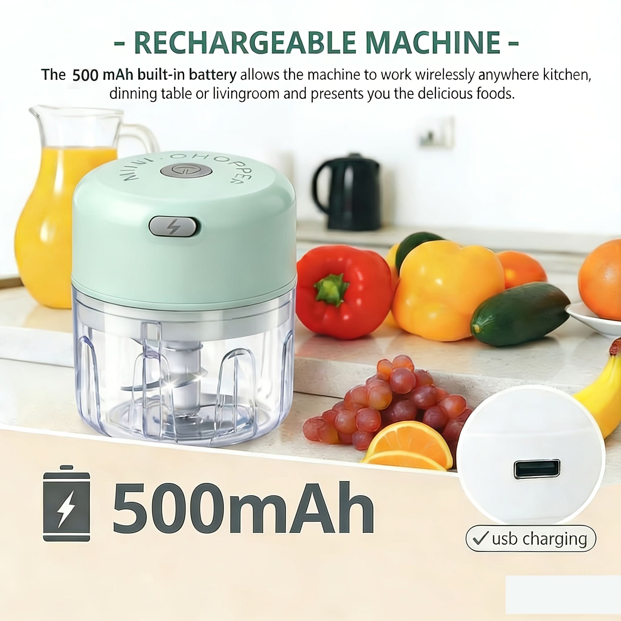 CHOPTRON – Electric USB Rechargeable Mini Food Chopper