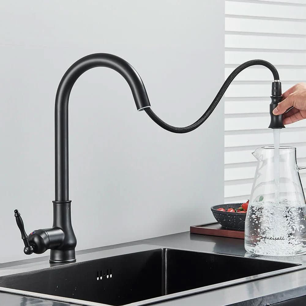 FLEXTAP – Pull Out Kitchen Faucet Antique Style High Arc Sink Mixer