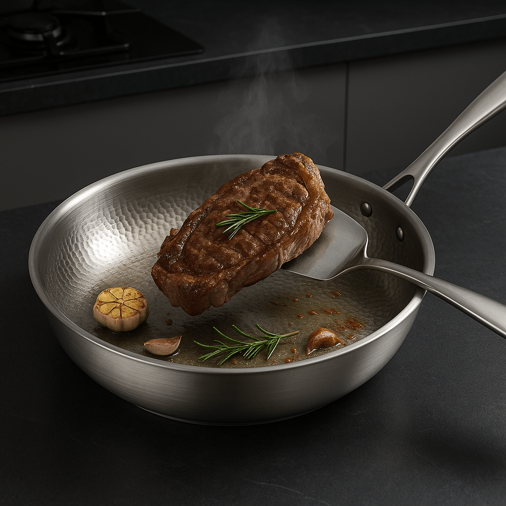 METALCHEF – Solid Stainless Steel Pan for All Heat Sources