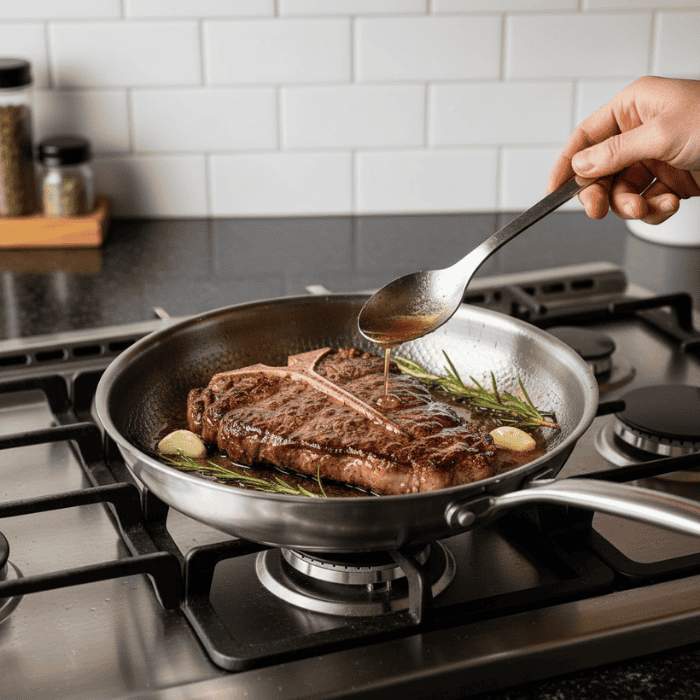 METALCHEF – Solid Stainless Steel Pan for All Heat Sources