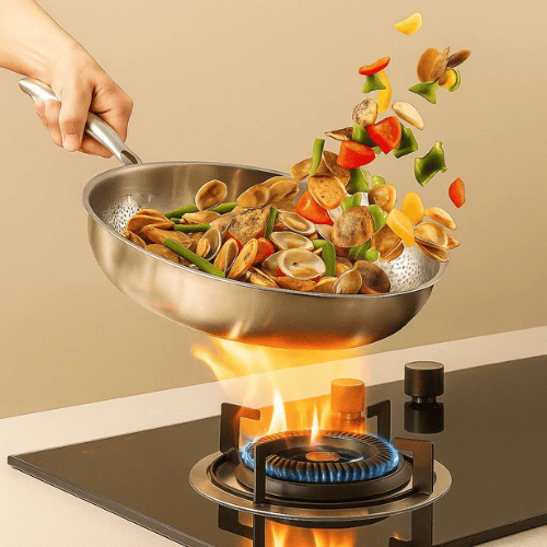 METALCHEF – Solid Stainless Steel Pan for All Heat Sources