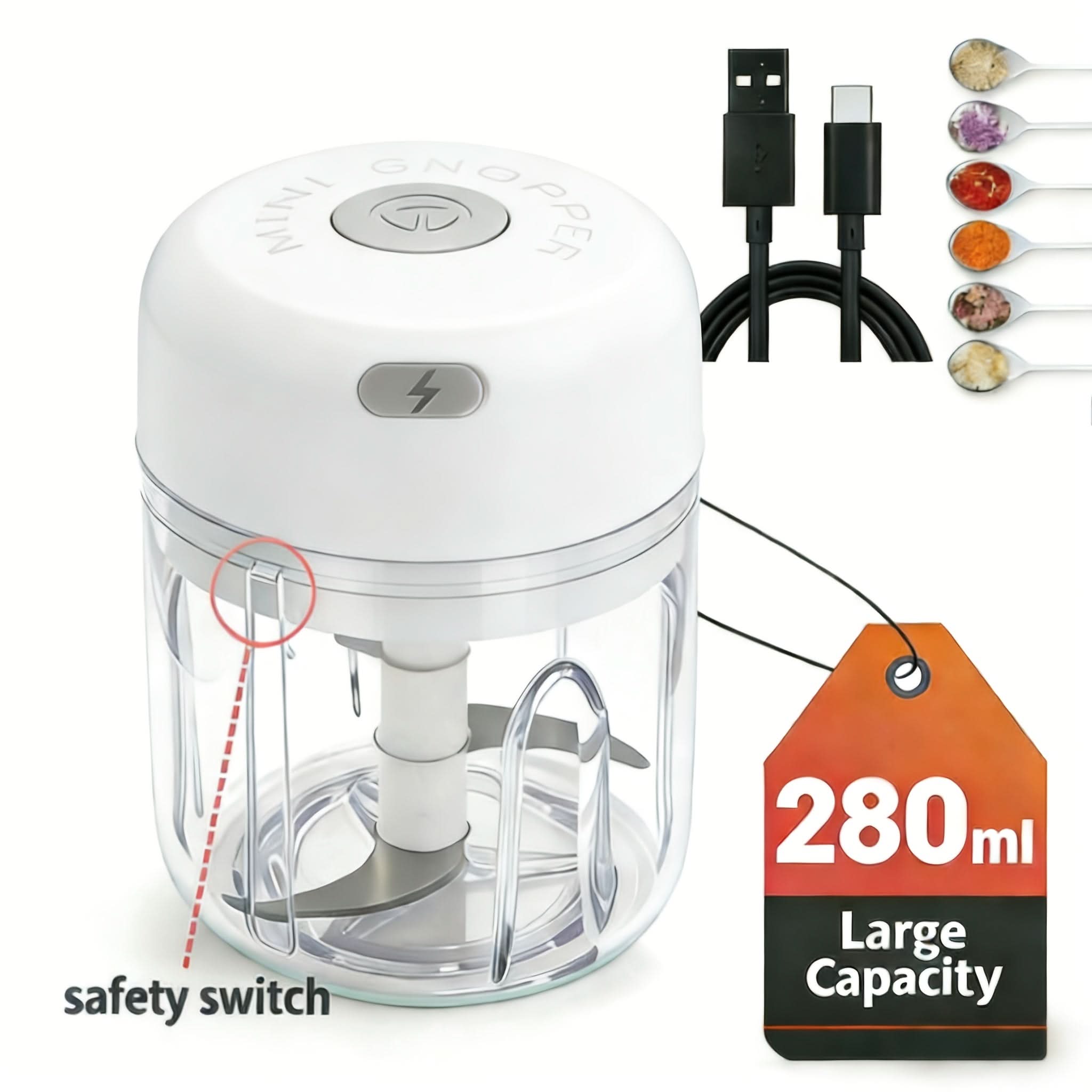 CHOPTRON – Electric USB Rechargeable Mini Food Chopper