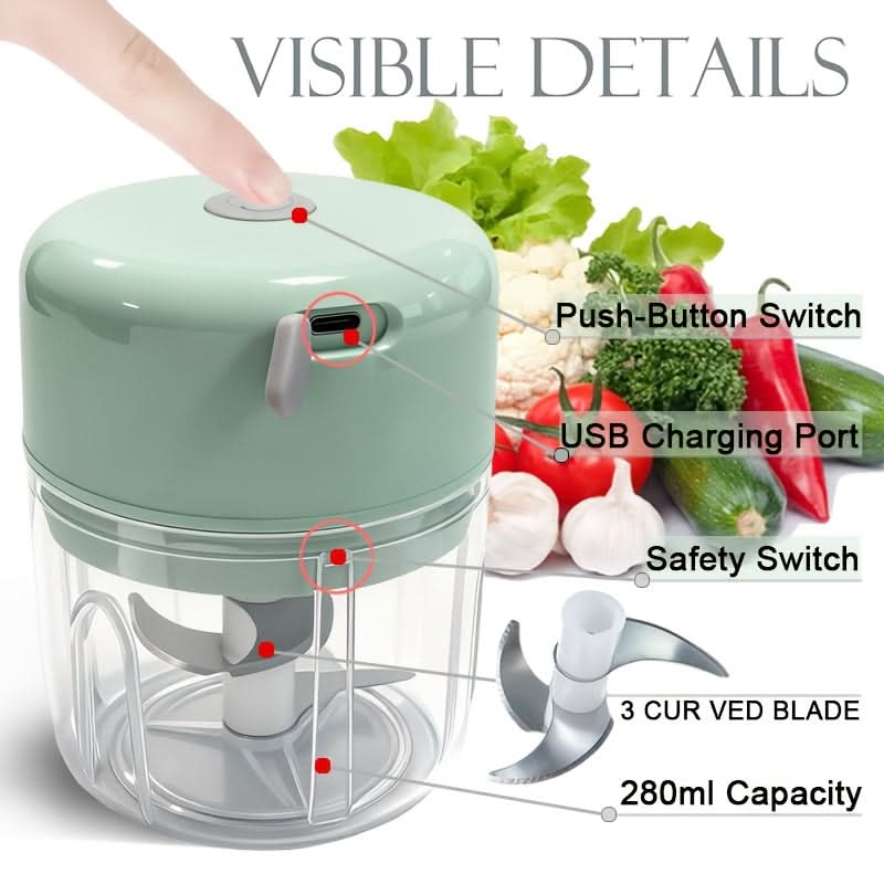 CHOPTRON – Electric USB Rechargeable Mini Food Chopper